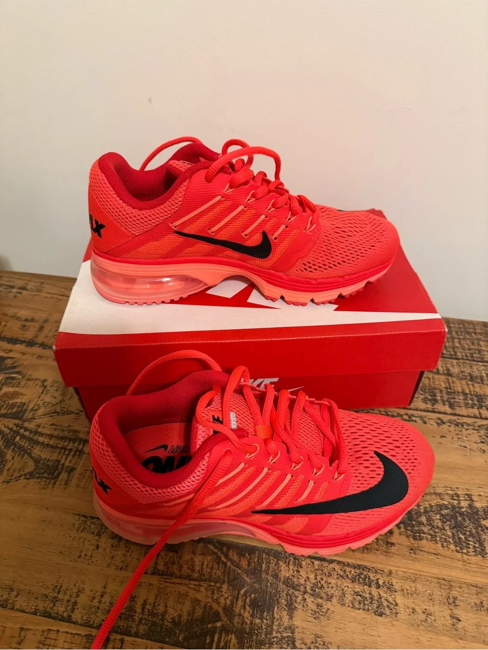 Nike Women's Bright Red Running Sneakers with Black Swoosh